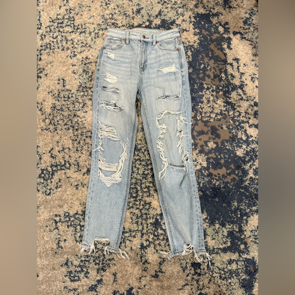 Distressed Light Blue Jeans